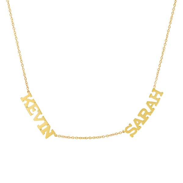 Precious Solid 14k Gold Multi Name Necklace