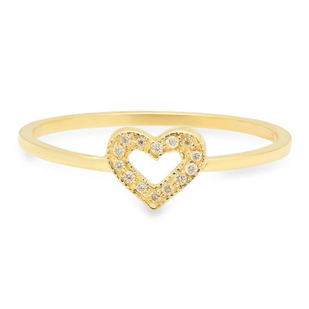 Baby Heart Diamond Dangle Ring