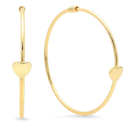 Loving Heart Diamond Hoop Earrings