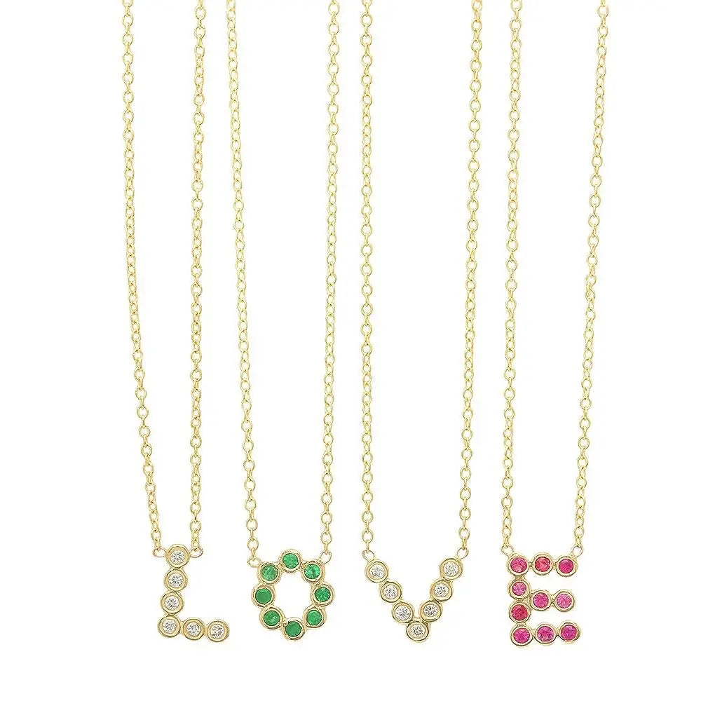 DSJ's Signature Meaningful Birthstone & Initial Necklace