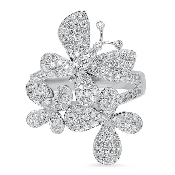 Butterfly Flower Diamond Ring - Dana Seng Jewelry Collection