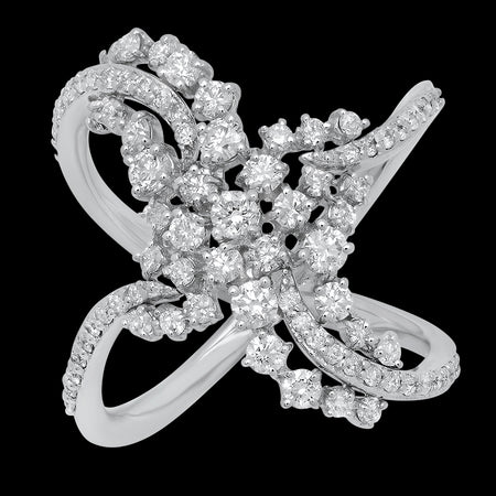 Sculpted Heart Diamond Ring