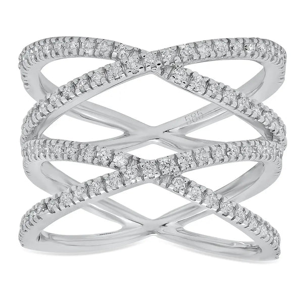 Double Criss Cross Diamond Ring - Dana Seng Jewelry Collection