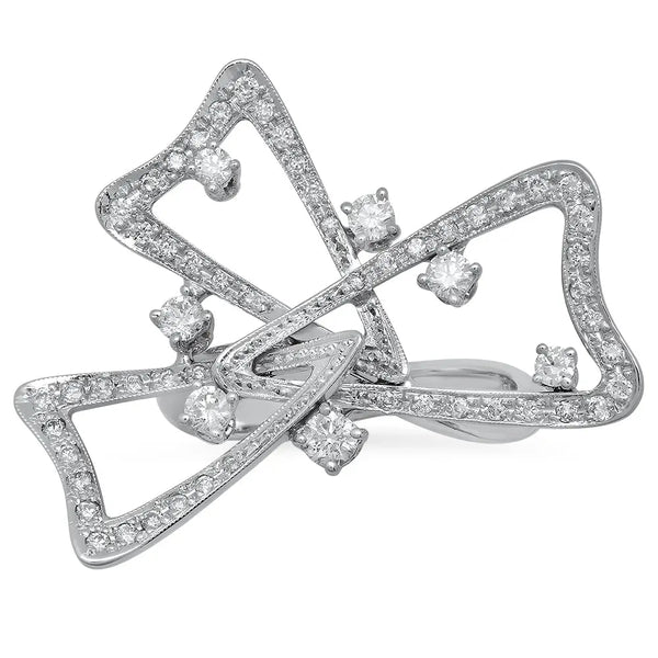 Intertwined Clippers Diamond Ring - Dana Seng Jewelry Collection