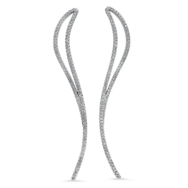 Long Wave Diamond Earrings - Dana Seng Jewelry Collection