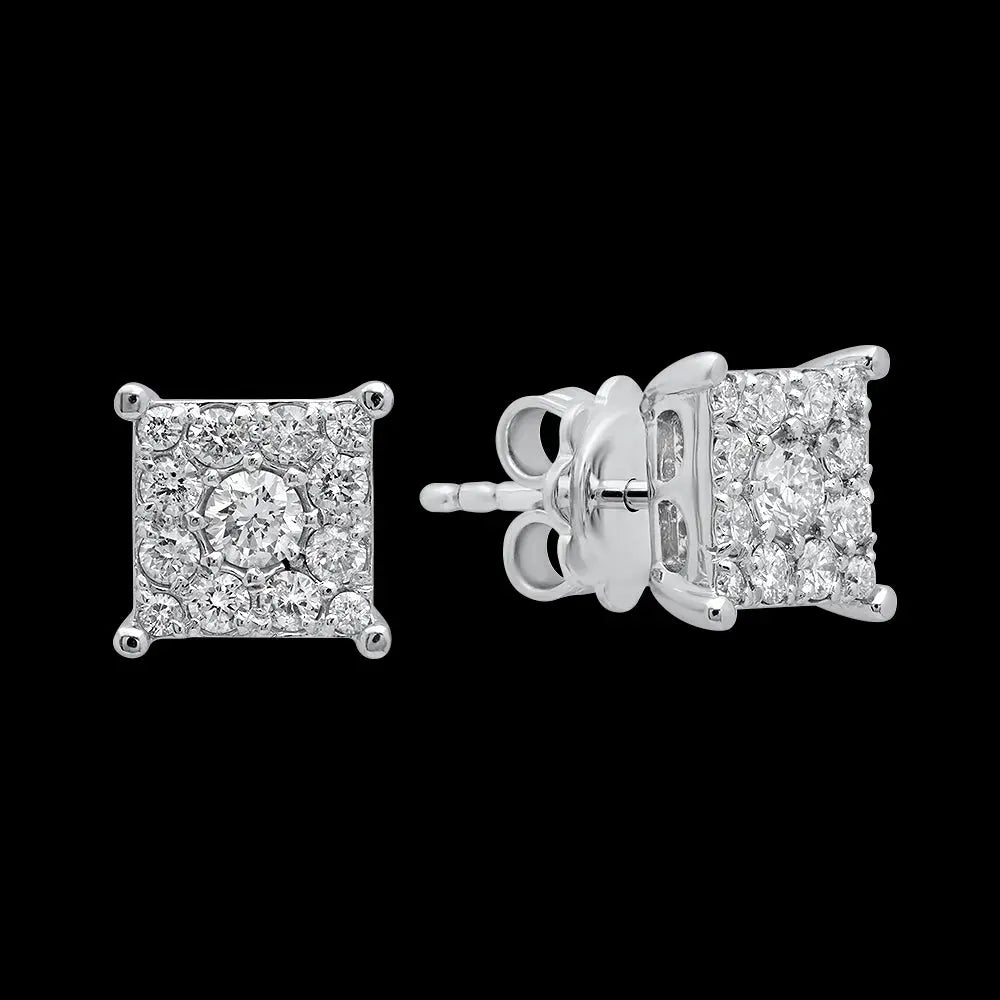 Halo Style Diamond Stud Earrings