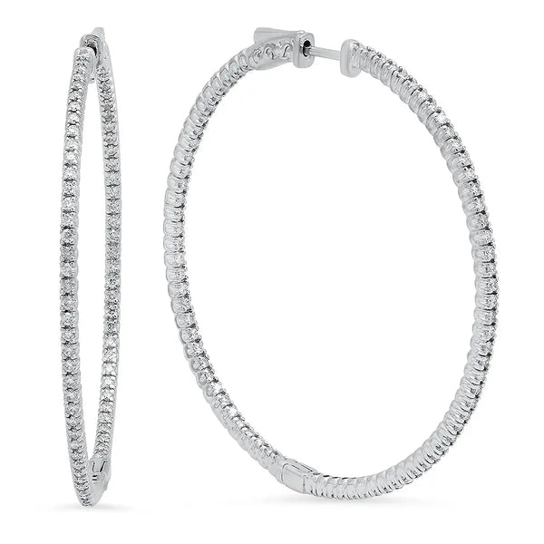Classic Diamond Hoop Earrings - Dana Seng Jewelry Collection