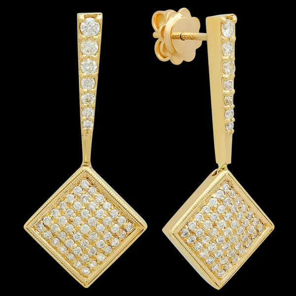 Classic Square Diamond Earrings - Dana Seng Jewelry Collection
