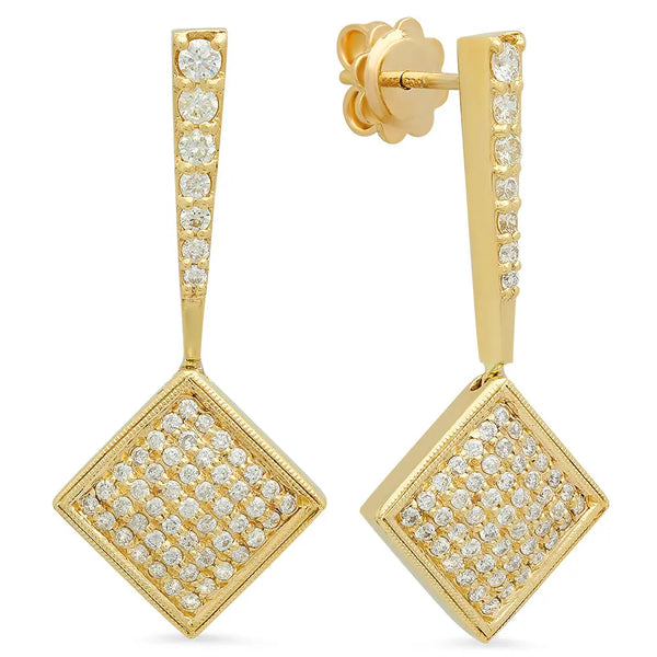 Classic Square Diamond Earrings - Dana Seng Jewelry Collection
