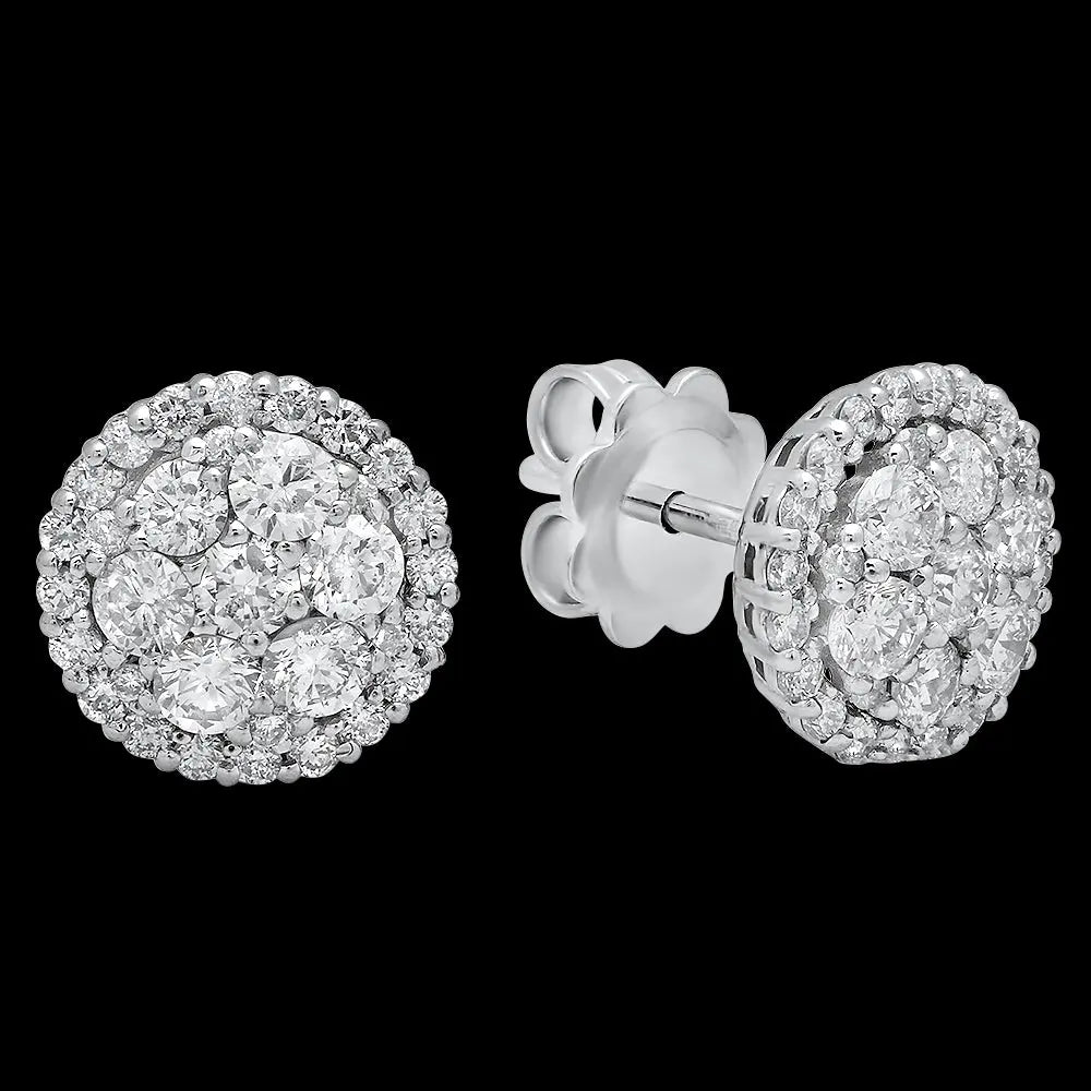 Floral Diamond Stud Earrings