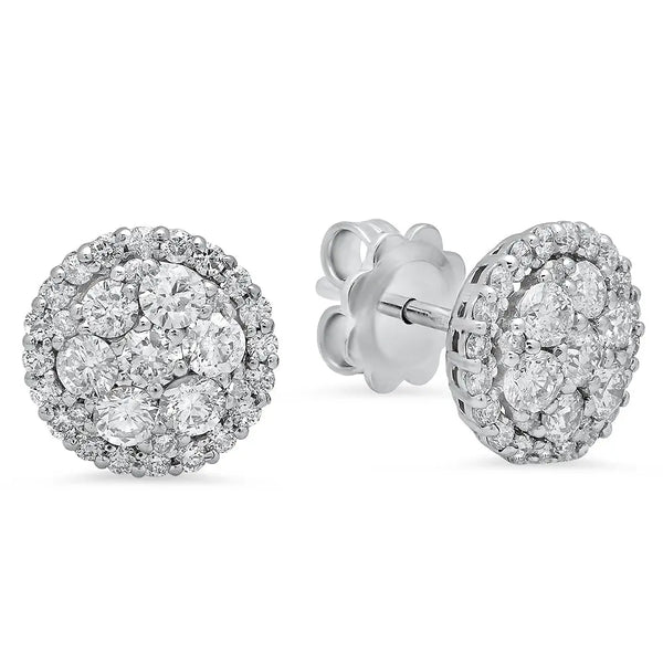 Floral Diamond Stud Earrings - Dana Seng Jewelry Collection