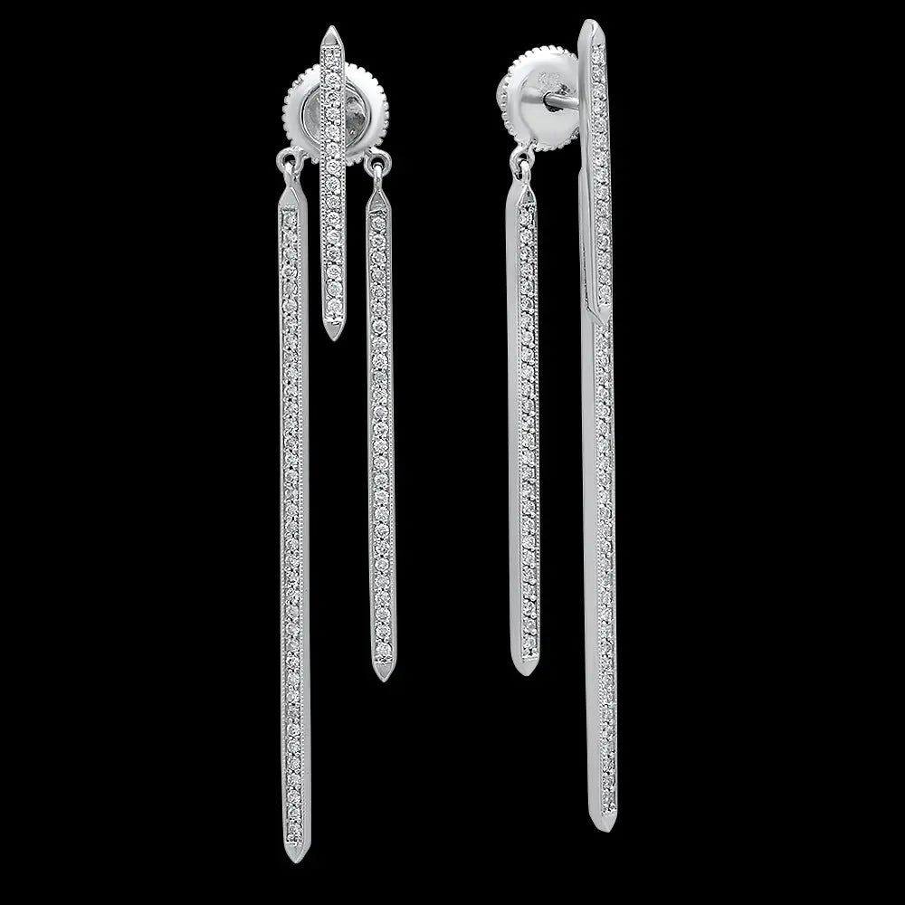 Asymmetrical Diamond Bars Earrings
