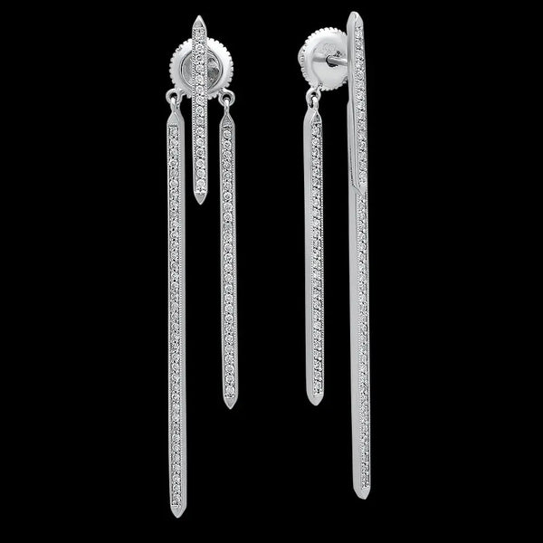Asymmetrical Diamond Bars Earrings - Dana Seng Jewelry Collection