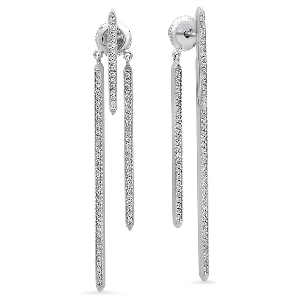 Asymmetrical Diamond Bars Earrings - Dana Seng Jewelry Collection