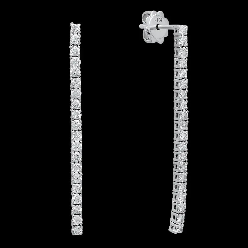 Single Bar Diamond Earrings