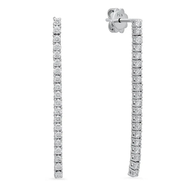 Single Bar Diamond Earrings - Dana Seng Jewelry Collection