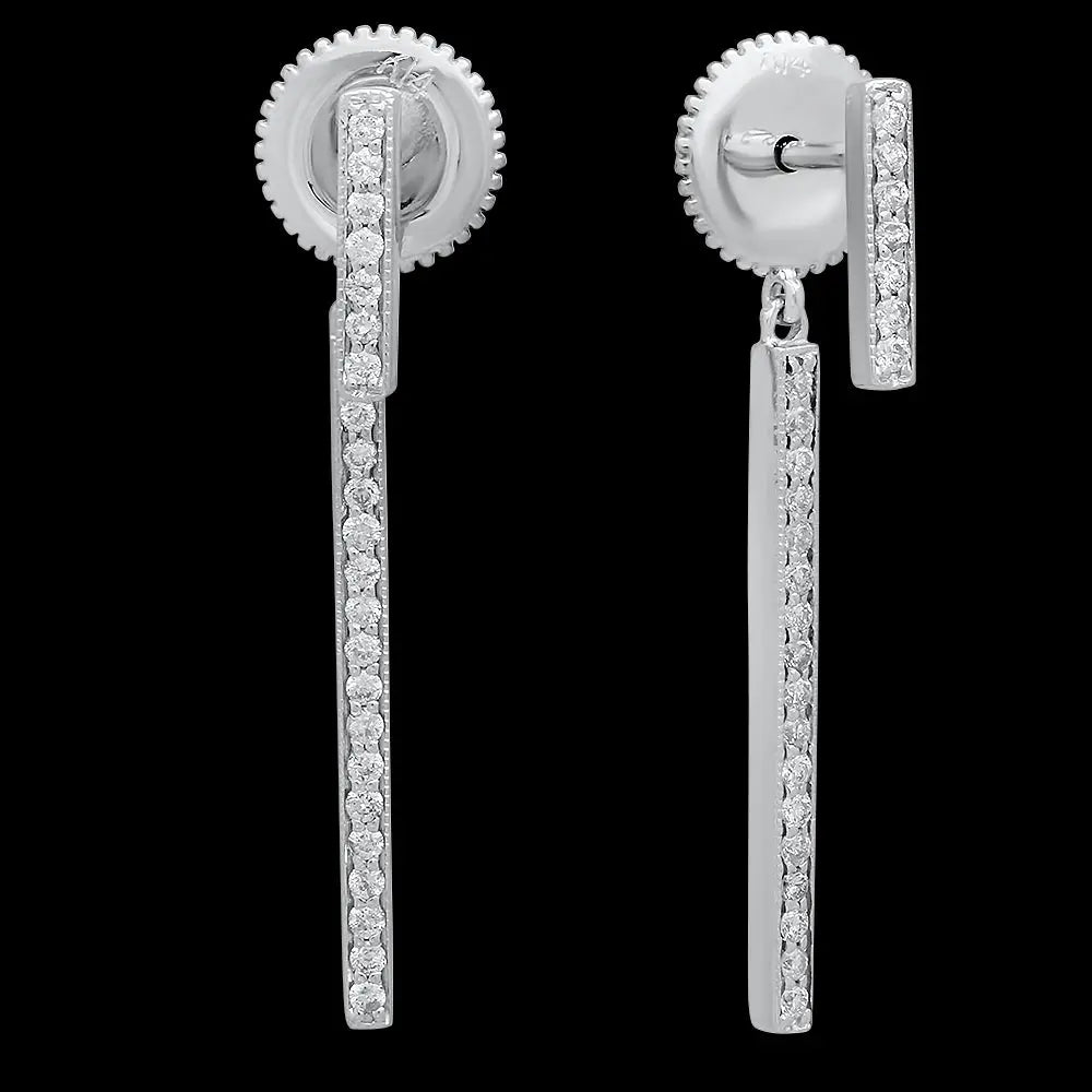 Diamond Bar Earrings