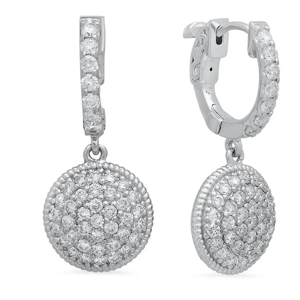 Circular Love Diamond Dangle Earrings - Dana Seng Jewelry Collection