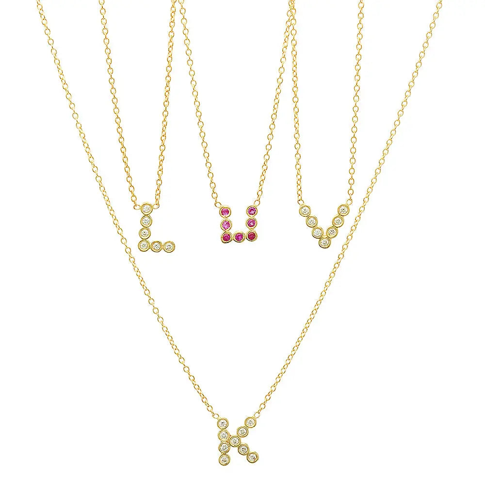 DSJ's Signature Meaningful Birthstone & Initial Necklace