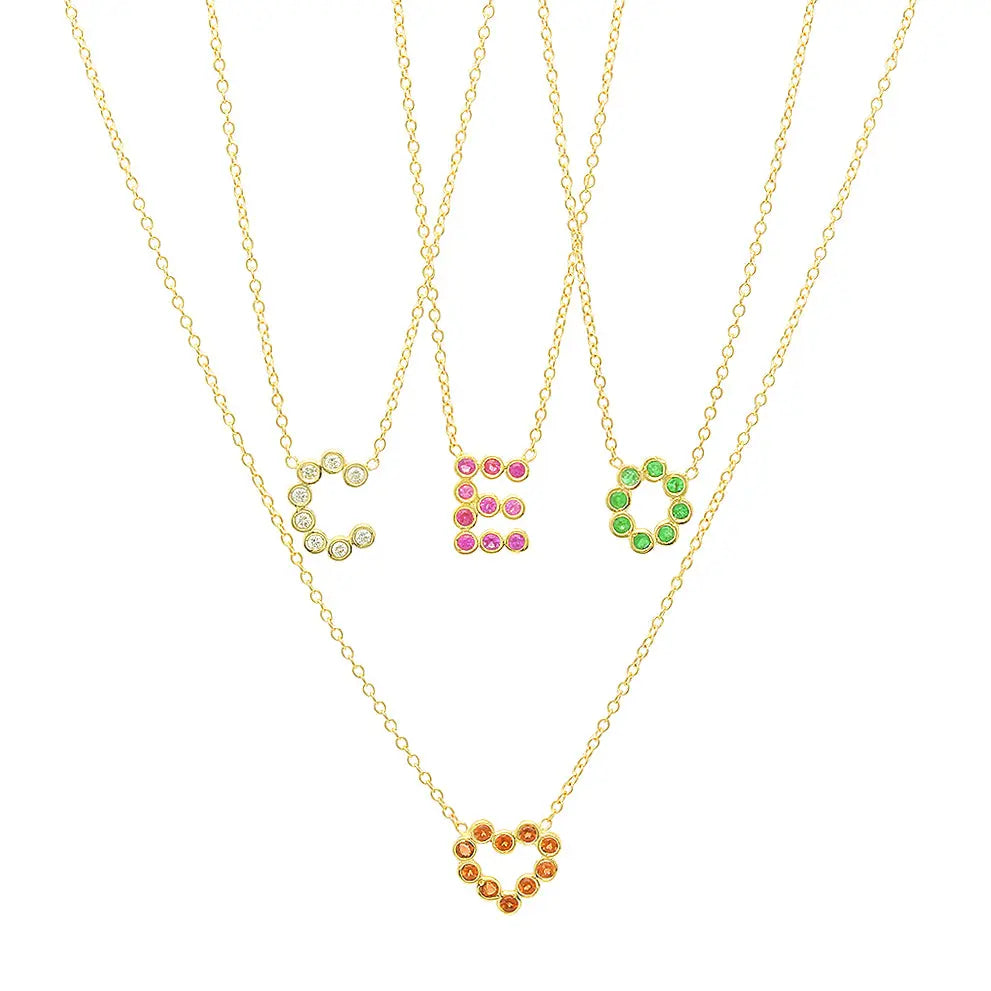 DSJ's Signature Meaningful Birthstone & Initial Necklace