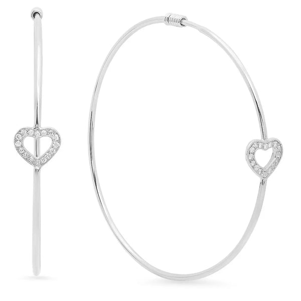 Loving Heart Diamond Hoop Earrings - Dana Seng Jewelry Collection