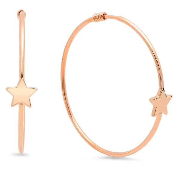 Dashing Star Gold Hoop Earrings - Dana Seng Jewelry Collection