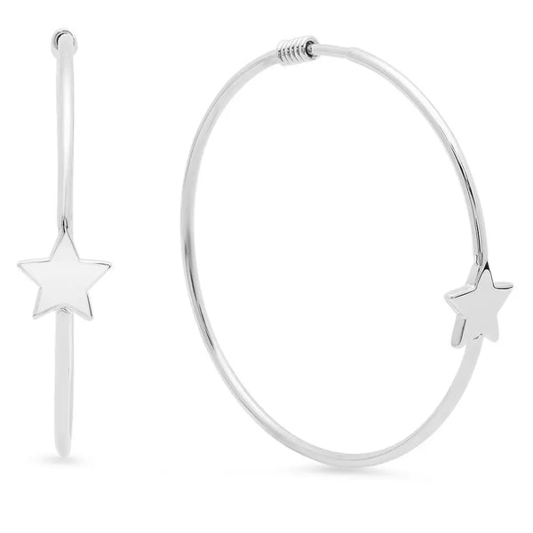 Dashing Star Gold Hoop Earrings - Dana Seng Jewelry Collection