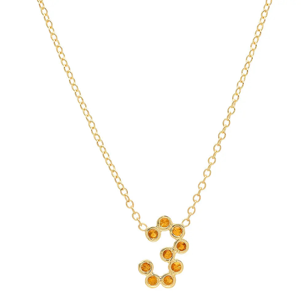DSJ's Signature Meaningful Number & Birthstone Necklace