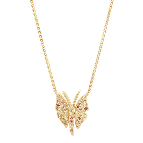 Multi-Colored Sapphire Butterfly Necklace - Dana Seng Jewelry Collection