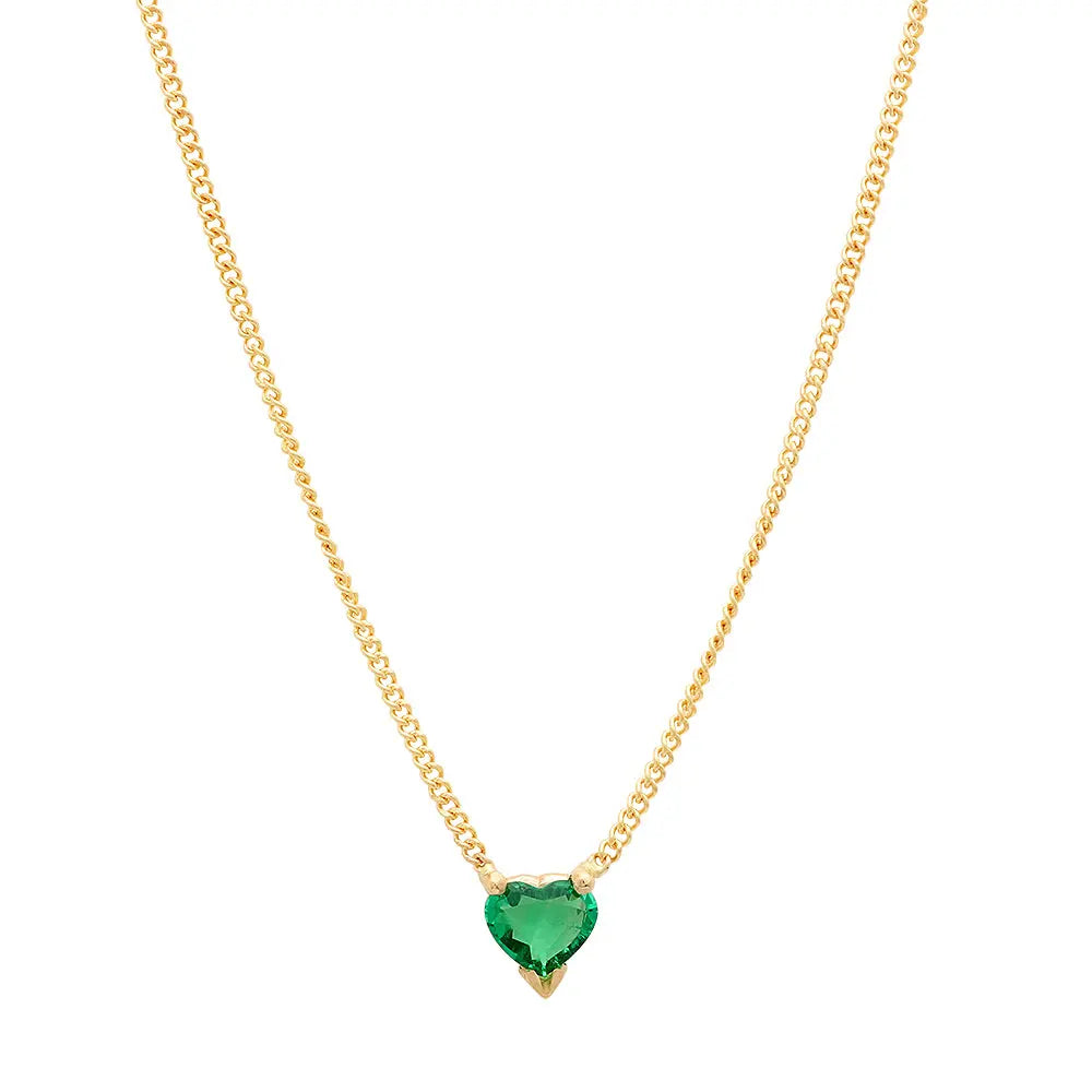 Heart Shaped Emerald Necklace