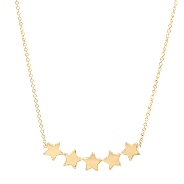Five Star Dainty Gold Necklace - Dana Seng Jewelry Collection
