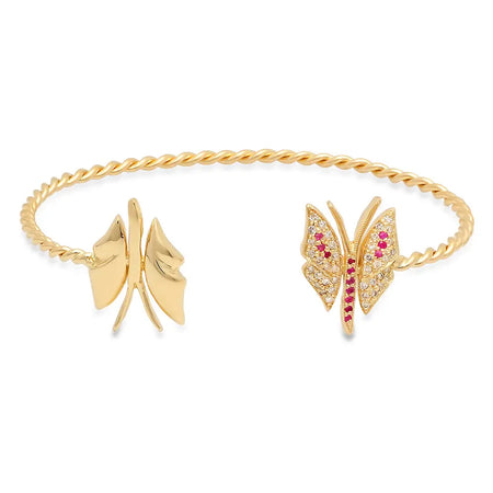 Diamond & Ruby Butterfly Necklace