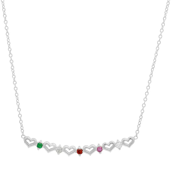 DSJ's Signature Tiny Open Heartbeats Birthstone Necklace - Dana Seng Jewelry Collection