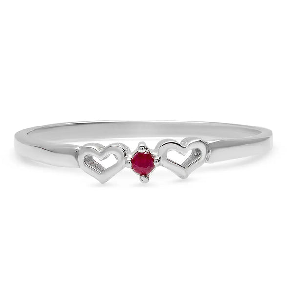 DSJ's Signature Tiny Open Heartbeats Birthstone Ring - Dana Seng Jewelry Collection