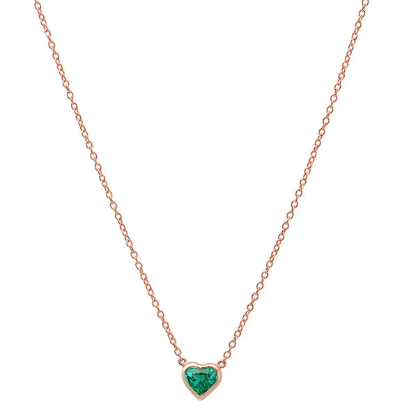 Precious Heart Shaped Emerald Necklace - Dana Seng Jewelry Collection