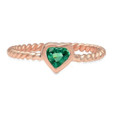 Precious Heart Shaped Emerald Twisted Ring - Dana Seng Jewelry Collection