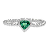 Precious Heart Shaped Emerald Twisted Ring - Dana Seng Jewelry Collection