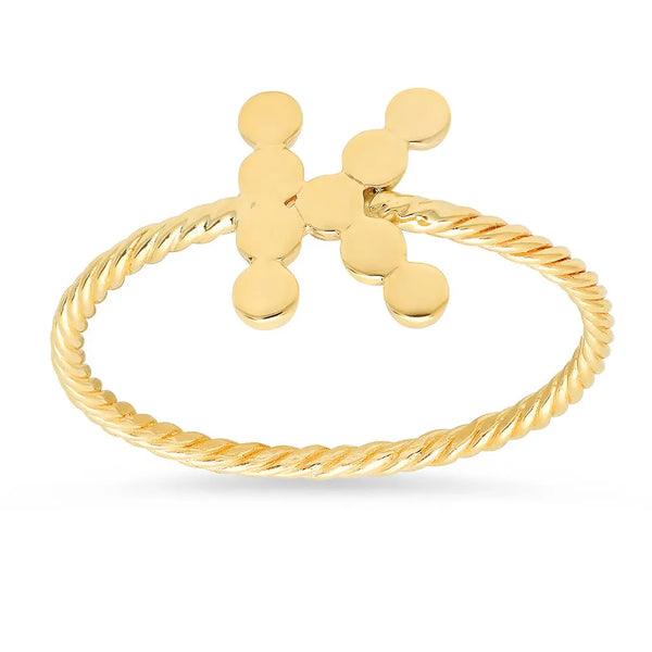 DSJ's Signature Meaningful Twisted Gold Initial Ring - Dana Seng Jewelry Collection