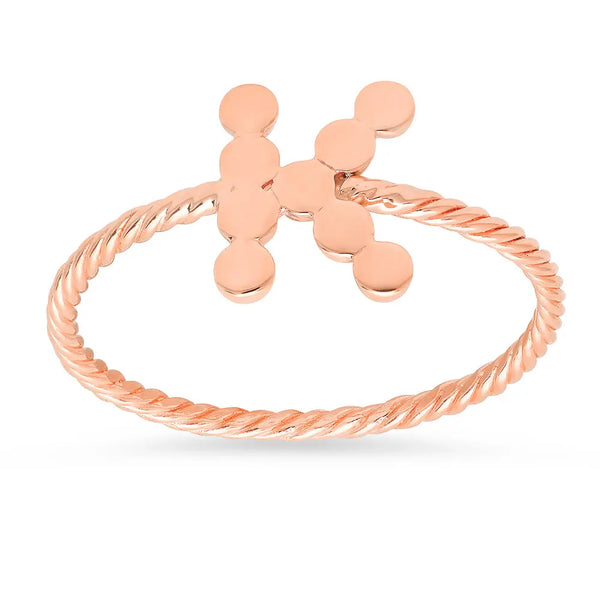 DSJ's Signature Meaningful Twisted Gold Initial Ring - Dana Seng Jewelry Collection