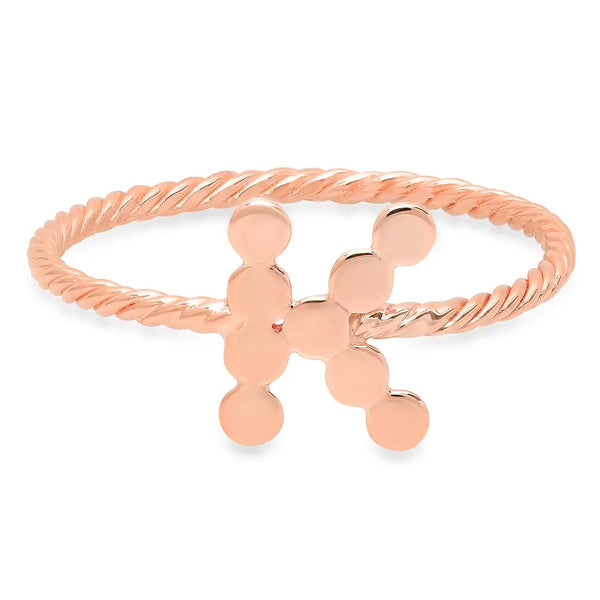 DSJ's Signature Twisted Gold Initial Ring - Dana Seng Jewelry Collection