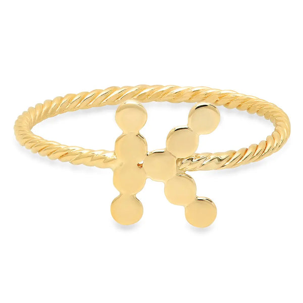DSJ's Signature Twisted Gold Initial Ring - Dana Seng Jewelry Collection