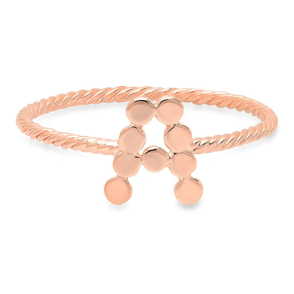 DSJ's Signature Twisted Gold Initial Ring - Dana Seng Jewelry Collection