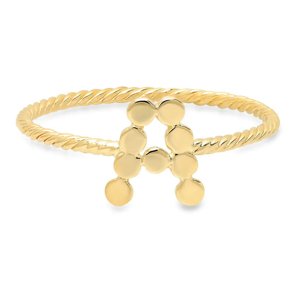 DSJ's Signature Twisted Gold Initial Ring - Dana Seng Jewelry Collection