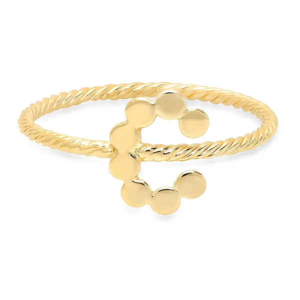 DSJ's Signature Twisted Gold Initial Ring - Dana Seng Jewelry Collection