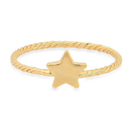 Dainty Square Twisted Gold Ring