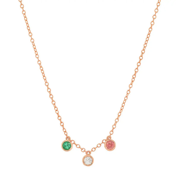 "3 Precious Birthstones" Necklace - Dana Seng Jewelry Collection