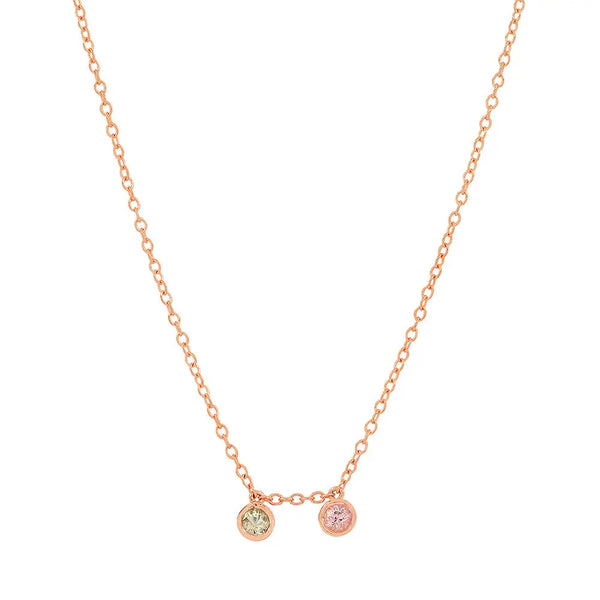 "2 Precious Birthstones" Necklace - Dana Seng Jewelry Collection