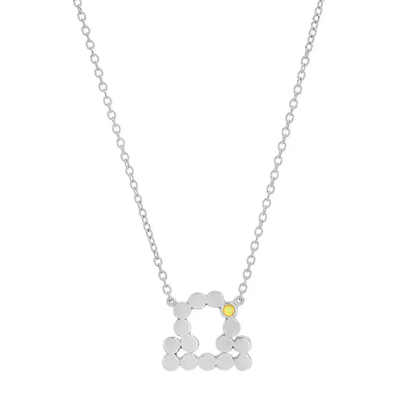 Dana Seng Signature Libra Zodiac With Precious Birthstone Necklace