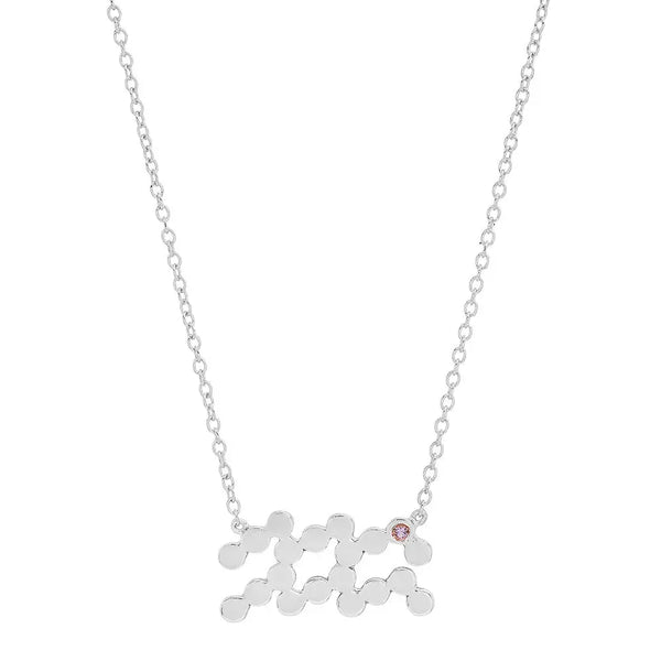 Dana Seng Signature Aquarius Zodiac With Precious Birthstone Necklace - Dana Seng Jewelry Collection