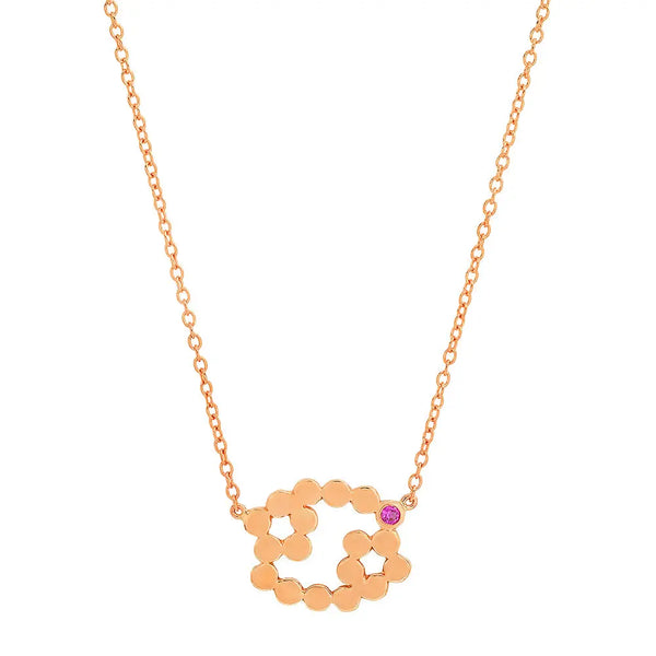 Dana Seng Signature Cancer Zodiac With Precious Birthstone Necklace